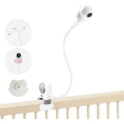 Baby Monitor Mount Holder Compatible with Babysense HD S2/V43/MaxView and Other Baby Monitor Camera with 1/4" Threaded Hole, 16 inches Flexible Clip Clamp Mount Without Tools or Damage