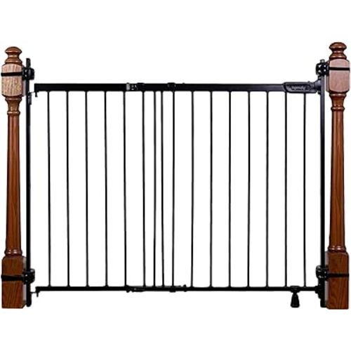 Summer Infant Metal Banister & Stair Safety Baby Gate, 31'-46' Wide, 32.5' Tall, Banister & Wall Mount, Black