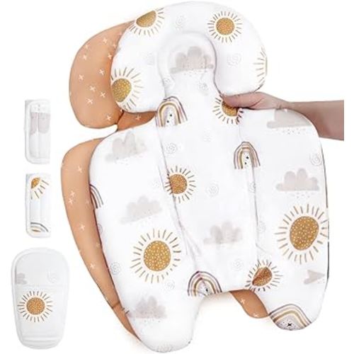 Mamatepe Infant Insert Compatible with 4moms Mamaroo RockaRoo & Graco DuetSoothe Swing, Reversible Newborn Insert Head & Body Support Cushion,Breathable Soft Fabric, Machine Washable, Rainbow, 1Pcs