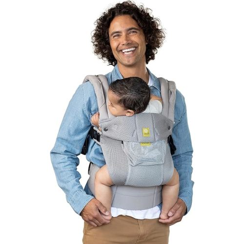 LÍLLÉbaby Complete Airflow Ergonomic 6-in-1 Baby Carrier Infant to Toddler with Lumbar Support (7-45 Pounds), 360 Degree Baby Wearing, Inward and Outward Facing (Silver)
