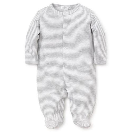 Gray Kissy Essentials Stripe Footie