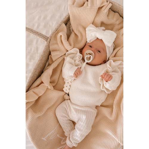 FLORAL OVERSIZED BOW HEADBAND - WHITE