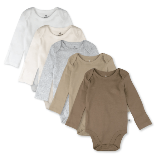 5-Pack Organic Cotton Long Sleeve Bodysuits | Honest Baby Clothing