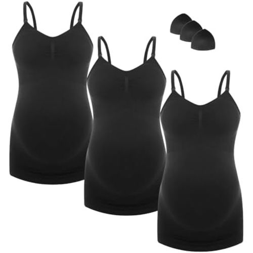 HOFISH Support Nursing Tank Tops for Breastfeeding, Comfort Stretch Maternity Camisoles