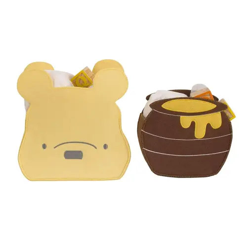 NoJo Disney Winnie The Pooh and Hunny Pot Yellow and Brown Two Piece Felt Storage Caddy - 1 Large, 1 Small