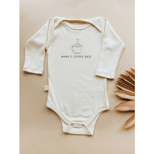 Mama's Coffee Date - Long Sleeve Organic Bodysuit