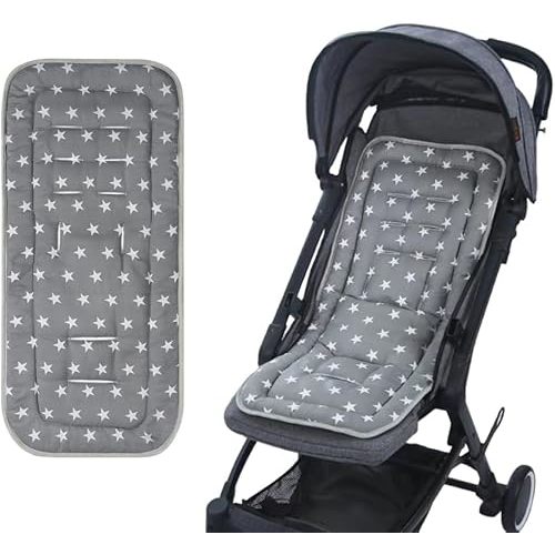Stroller Seat Liner Breathable Cotton Baby Pushchair Pram Seat Cushion Universal Baby Carriage Cushion Reversible Seat Mat Pad for Stroller