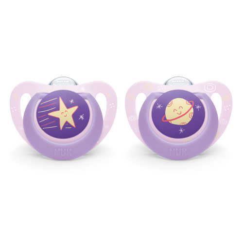 NUK Orthodontic Pacifiers, 0-6 Months, 2 Pack, Pink