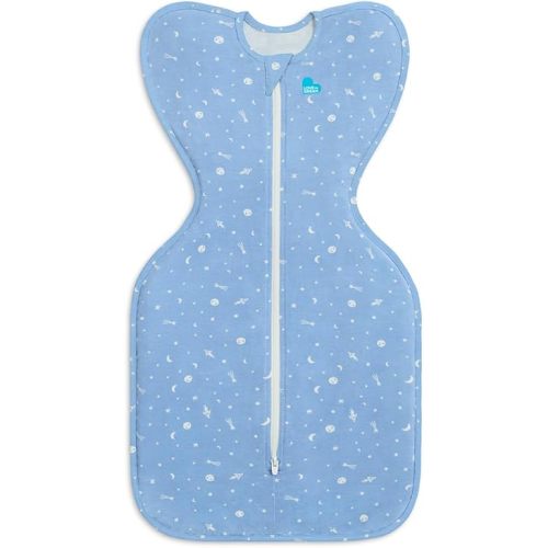 Love to Dream Swaddle UP, Silky-Lux 1.0 TOG, Super Soft, Luxurious 100% Viscose from Bamboo, Allow Baby to Sleep in Their Preferred Arms Up Position, Snug Fit Calms Moro Reflex, 8-13 lbs, Blue