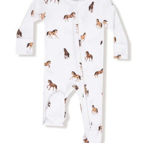 2-Way Zip Footie, Mini Horses