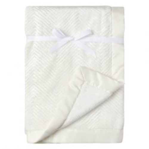 modern moments™ by Gerber® Unisex Herringbone Plush Blanket with Satin Trim