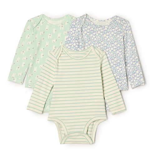 Amazon Essentials x Sofia Grainge Unisex Babies' Long Sleeve Crew Neck Bodysuit, Pack of 3