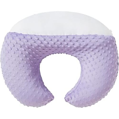 Nursing Pillow for Breastfeeding and Bottle Feeding More Support for Mom and Baby,Soft Newborn Nursing Baby Pillow， Machine Washable (Light Purple)