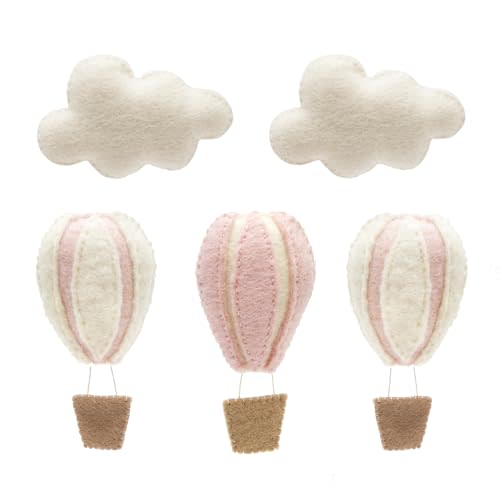 GLACIART ONE Hot Air Balloon & Cloud Decoration | Hanging Wall Decor, Bedroom Wall Banners, Room Accessories or Ceiling Mobile | Use for Garland or Crib | Great Gift Idea
