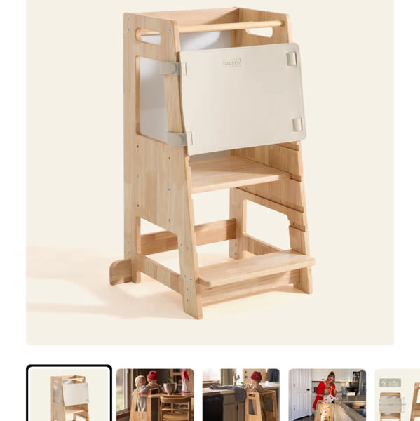 Harppa Nordo | Safe & Stable Montessori Toddler Kitchen Wooden Tower - Perfect for Cooking & Learning, Counter Helper, Kitchen Tower, Gift for 2 Year Old