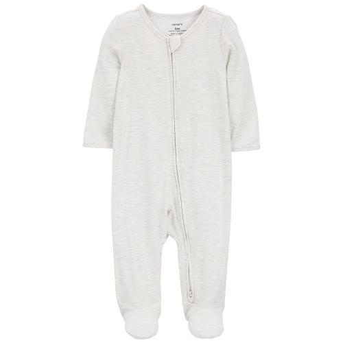 Baby Zip-Up PurelySoft Sleep & Play Pajamas - Style,Grey