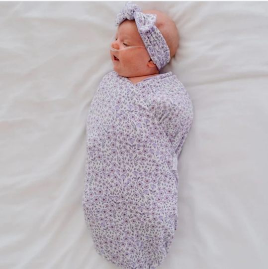 COCOON SWADDLE - small Purple Posies