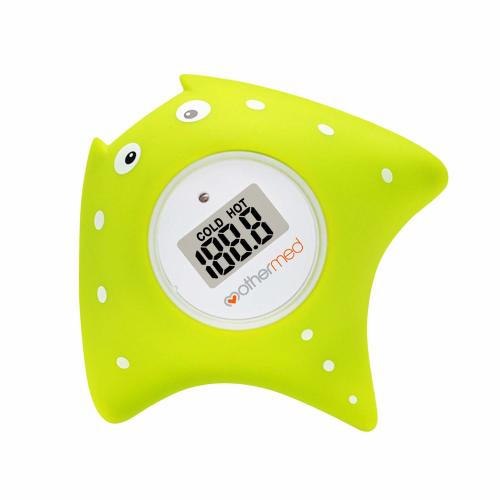 MotherMed Baby Bath Thermometer and Floating Bath Toy BathTub and Swimming Pool Thermometer Green Fish Only for Fahrenheit
