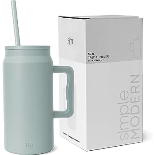 Simple Modern 50 oz Mug Tumbler with Handle and Straw 50oz, -Lavender Mist