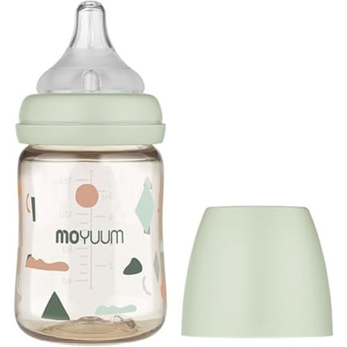 PPSU All-in-One Baby Bottle - Anti-Colic, Wide-Neck, Stable Base, Easy to Clean, Natural, Cloud Edition, 170ml, 6oz, Stage 1 (Slow Flow)