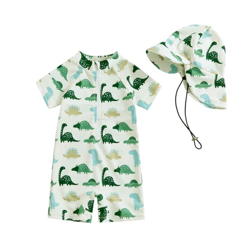Newbgclo Infant Baby Boy Girl One Piece Swimsuit Long/Short Sleeve Zipper Bathing Suit Toddler Rash Guard Swimwear Sunsuit