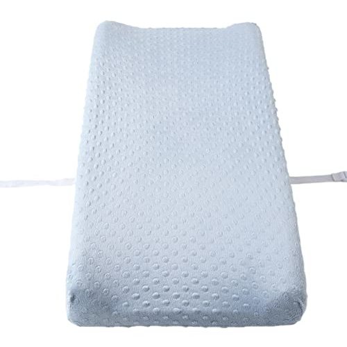 Baby Plush Dot Changing Pad Covers, Diaper Changing Table Pad Sheet Covers for Newborns Infants Baby Boys Girls (Baby Blue)
