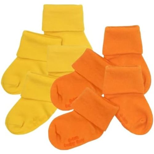 Babysoy Unisex Newborn Baby Gripper Socks – Toddler Boy & Girl Ankle Socks with Grip - Pack of 4s & 6s