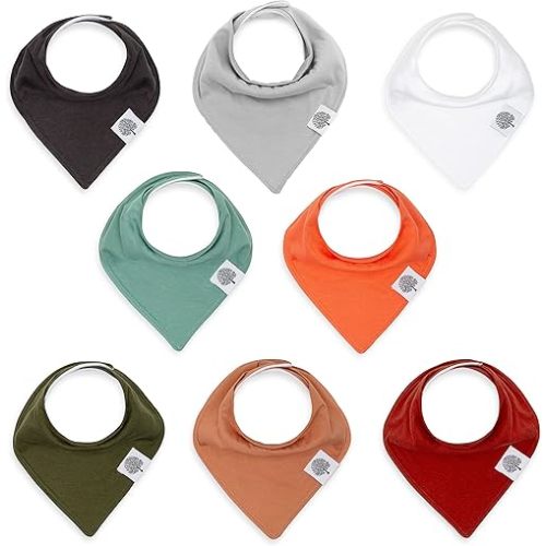 Parker Baby Bandana Drool Bibs 8 Pack Baby Bibs for Boys, Girls, Unisex - Soft & Stylish Teething Bibs for Babies