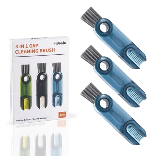 3 in 1 Cup Lid Gap Cleaning Brush Set, Multifunctional Insulation Bottle Cleaning Tools, Mutipurpose Tiny Silicone Cup Holder Cleaner, Home Kitchen Cleaning Tools (3Pcs Blue)