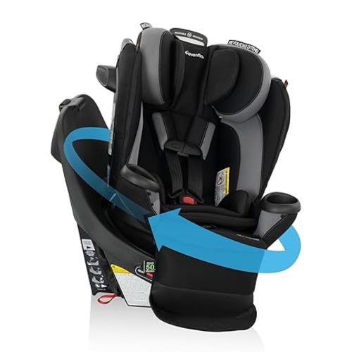 Evenflo Revolve360 Extend Convertible Car Seat with 360 Degree Rotation, Extended Rear-Facing, Forward-Facing, Booster Mode, and Secure Latch Install, Revere Gray