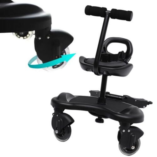 Child Rider Stroller Attachment w/ Saddle Seat+Standing Platform Buggy Board