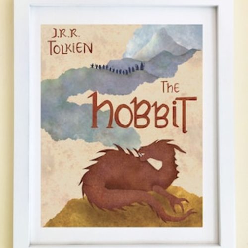 The Hobbit Nursery Print / The Hobbit Kids Print / Cute Hobbit Art Print / Hobbit Book Cover Print / Hobbit Smaug Art / Hobbit Tolkien Art