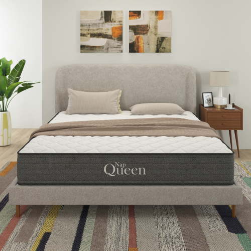 NapQueen Victoria 10" Medium Firm, Hybrid of Cooling Gel Infused Memory Foam and Pocket Spring Mattress, Queen