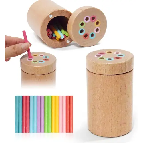 Montessori Toys for 1 2 3 Year Old, Color Sorting Toys for Toddlers, Wooden Preschool Learning Educational Toys Sensory Toys for 1 2 3 Year Old Girl Boy Baby Gifts