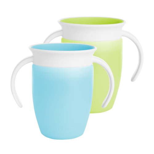 Munchkin Miracle 360 Trainer Sippy Cup, 7 oz, Blue/Green, Unisex, 2 Pack