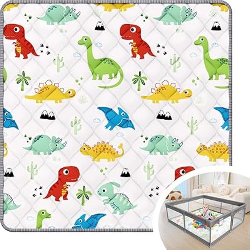 Palopalo Thicken Foam Baby Play Mat for Floor, 50x50 inch Play Mat for Playpen, Soft Padding Playmats for Babies, Toddlers and Infants, Non-Slip and Foldable Baby Crawling Mat, Machine Washable