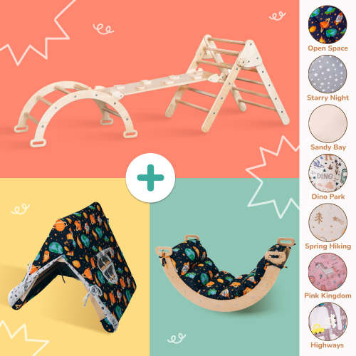 Montessori Climber with Accessories - WoodandHearts