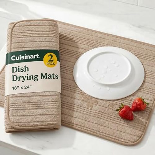 Cuisinart Dish Drying Mat for Kitchen Counter, 2-Pack XL 18"x24"