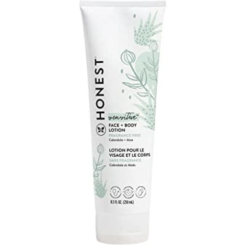 The Honest Company Hydrating Face + Body Lotion | Fast Absorbing, Naturally Derived, Hypoallergenic | Fragrance Free Sensitive, 8.5 fl oz