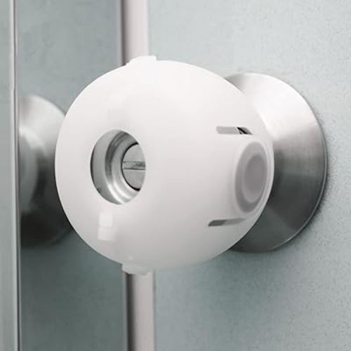 Door Knob Safety Cover for Kids, 4-Pack, White by Moonybaby