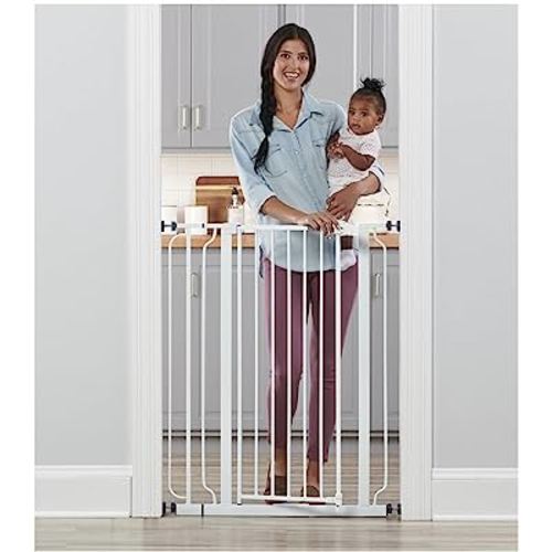 Regalo Easy Step 36" Extra Tall Walk Thru Baby Gate, Includes 4-Inch Extension Kit, 4 Pack of Pressure Mount Kit and 4 Pack Wall Cups and Mounting Kit, Pack of 1
