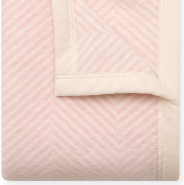 Harborview Herringbone Ballet Pink Mini Blanket