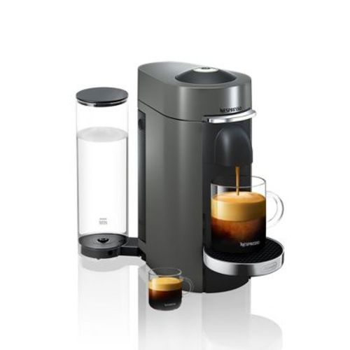Nespresso Vertuo Plus Deluxe Coffee Maker and Espresso Machine by DeLonghi - Titan: 60oz Capacity, Auto Shut-Off, 12 Capsules