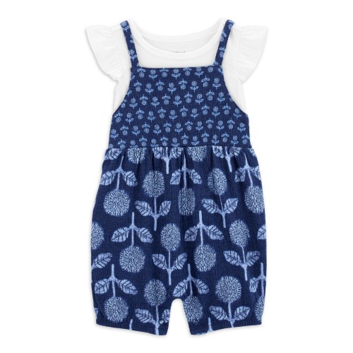 Carter's Child of Mine Baby Girl Overalls Set, 2-Piece, Sizes 0/3-24 Months