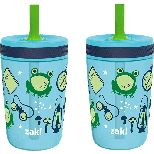 Zak Designs Kelso Toddler Cups For Travel or At Home, 15oz 2-Pack Durable Plastic  Sippy Cups With Leak-Proof Design is Perfect For Kids (Underwater) 