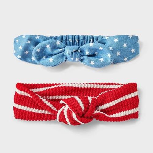 Baby Girls' 2pk 4th of July Denim Stars and Stripes Headband - Cat & Jack™