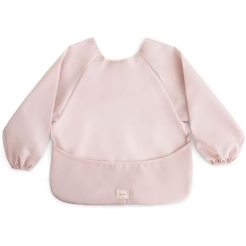 mushie Long Sleeve Baby Bib | Water Resistant Adjustable Fit for Ages 6-24 Months