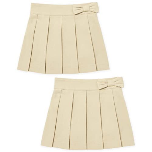 The Children's Place Baby Girls' Uniform Bow Pleated Skort 2 Pack