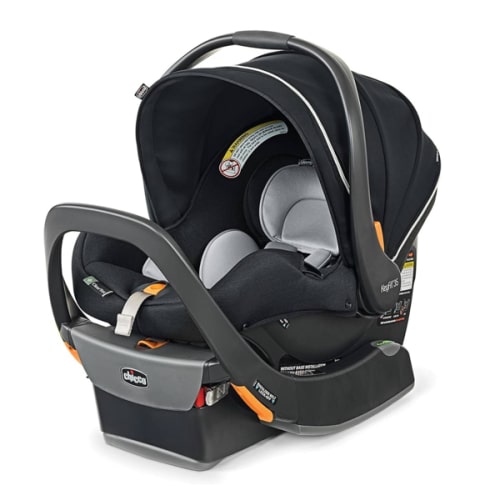 Chicco KeyFit 35 Zip ClearTex Infant Car Seat and Base, Rear-Facing Seat for Infants 4-35 lbs., Zip-Open Privacy Shield, Compatible with Chicco Strollers | Obsidian/Black