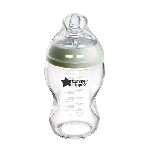 Tommee Tippee Natural Start Anti-Colic Glass Bottle With Slow Flow Teats 250Ml 0M+ | Baby Bunting AU